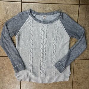 Mossimo Supply Co. Gray and Cream Cable Knit Sweater